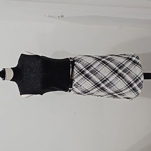 Jones NY Dress Tweed Belted Dress  Size 4 NWT Grey white black